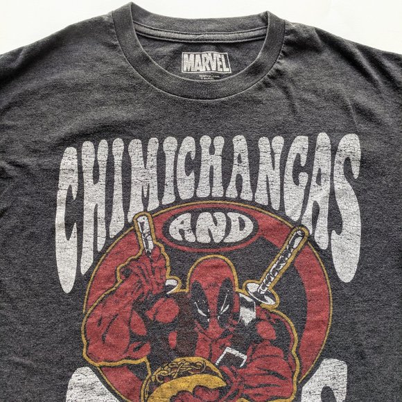 Deadpool & Wolverine Graphic T-shirt Tacos Gray Marvel - Picture 2 of 4
